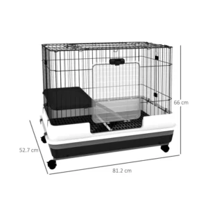 Μεταλλικό Κλουβί για Κατοικίδια με Ρόδες 81.2 x 52.7 x 66 cm PawHut D51-094 - Image 3