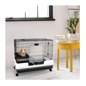 Μεταλλικό Κλουβί για Κατοικίδια με Ρόδες 81.2 x 52.7 x 66 cm PawHut D51-094 - Image 4