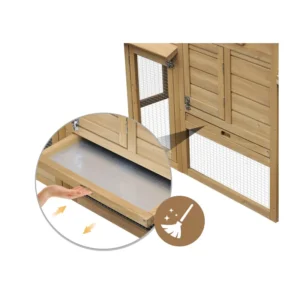 Ξύλινο Κοτέτσι 150.5 x 54 x 87 cm PawHut D51-108 - Image 4