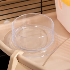 PawHut Πολυεπίπεδο κλουβί χάμστερ με σπίτι, τροφοδοτικό και μπολ, τούνελ και τροχό, μικρό κλουβί τρωκτικών με 4 ρόδες - Μαύρο D51-245V02 - Image 6