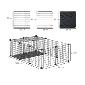 Πολυμορφικό Κλουβί - Πάρκο Εκπαίδευσης Κατοικίδιου 105 x 70 x 35 cm PawHut D51-256 - Image 9