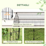 PawHut Εξωτερικό και Εσωτερικό Κλουβί Κουνελιών σε Σχήμα Σπιτιού με Σκεπή, 220x85x103cm, Ασημί D51-395V01SR - Image 6