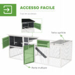 PawHut  Κοτέτσι για Κότες με Σπιτάκι, Φωλιά για Επώαση και Εξωτερικό Χώρο, 214x101x91.5cm, Γκρι  D51-452V00GY - Image 7