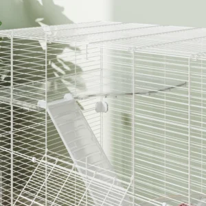 PawHut Πολυεπίπεδο Κλουβί Τρωκτικών 73x47x80 εκ, Λευκό D51-490V00WT - Image 7