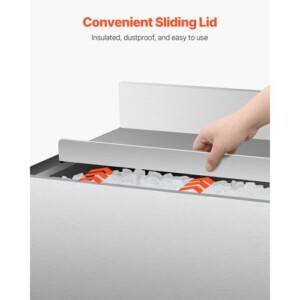 VEVOR Εμπορικός Κάδος Πάγου 95.3 L Κάτω από τον Πάγκο με Συρόμενο Καπάκι για Κουζίνες DBCBX1936INC3TXL0V0 - Image 5