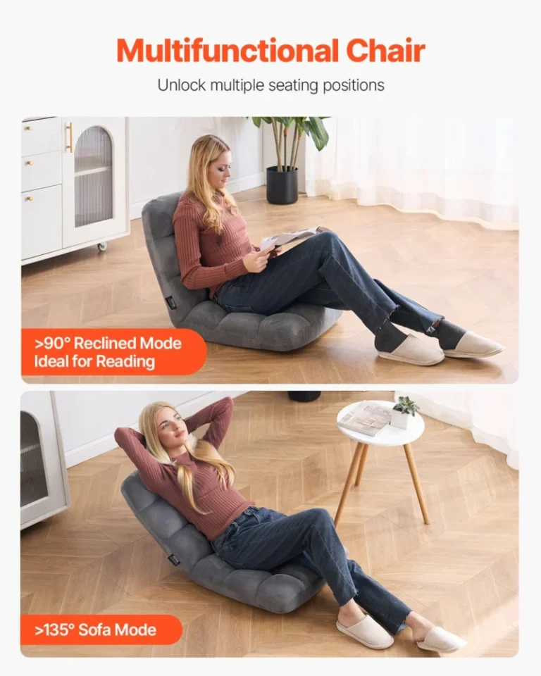 Πολυθρόνα Δαπέδου με Στήριξη Πλάτης και 14 Ρυθμιζόμενες Θέσεις 103 x 57 x 15 cm Γκρι DBYWFSCGK000ORDFAV0 Vevor - Image 5