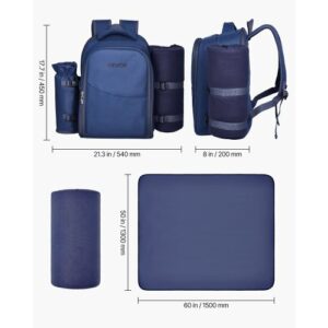 VEVOR Τσάντα Πικνίκ Παραλίας για 2 Άτομα με Θερμομονωτικό Χώρο Μπλε Ναυτικό DCKYCBBSRLS009OE4001V0 - Image 6