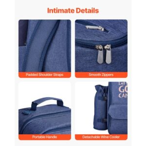 VEVOR Τσάντα Πικνίκ Παραλίας για 4 Άτομα με Θήκη Ψυγείου Μπλε Ναυτικό DCKYCBBSRLS00QPD6001V0 - Image 4