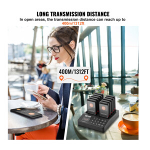 Ασύρματο Σύστημα Ειδοποίησης Έτοιμης Παραγγελίας Πελατών για Εστιατόρια με 998 Κανάλια και 20 Συσκευές VEVOR DCPQCQDRCPFX0K4QAV2 - Image 5