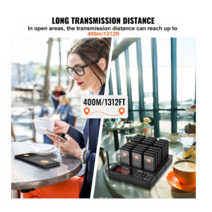 Ασύρματο Σύστημα Ειδοποίησης Έτοιμης Παραγγελίας Πελατών για Εστιατόρια με 998 Κανάλια και 24 Συσκευές VEVOR DCPQCQDRCPFXR4K62V2 - Image 5