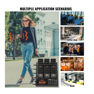 Ασύρματο Σύστημα Ειδοποίησης Έτοιμης Παραγγελίας Πελατών για Εστιατόρια με 998 Κανάλια και 24 Συσκευές VEVOR DCPQCQDRCPFXR4K62V2 - Image 6