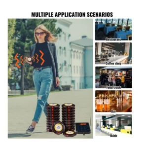 Ασύρματο Σύστημα Ειδοποίησης Έτοιμης Παραγγελίας Πελατών για Εστιατόρια με 999 Κανάλια και 20 Συσκευές VEVOR DCPQCQDRCPYXD4Z5MV2 - Image 5