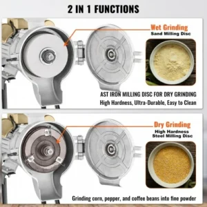 Ηλεκτρικός Μύλος Δημητριακών 3000W VEVOR για Υγρή & Ξηρή Άλεση  DDMPSGWYMJLJOM53QV2 - Image 3