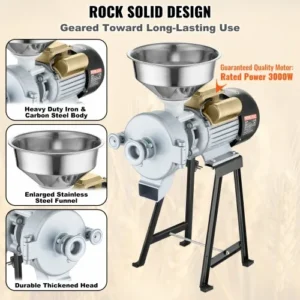 Ηλεκτρικός Μύλος Δημητριακών 3000W VEVOR για Υγρή & Ξηρή Άλεση  DDMPSGWYMJLJOM53QV2 - Image 5