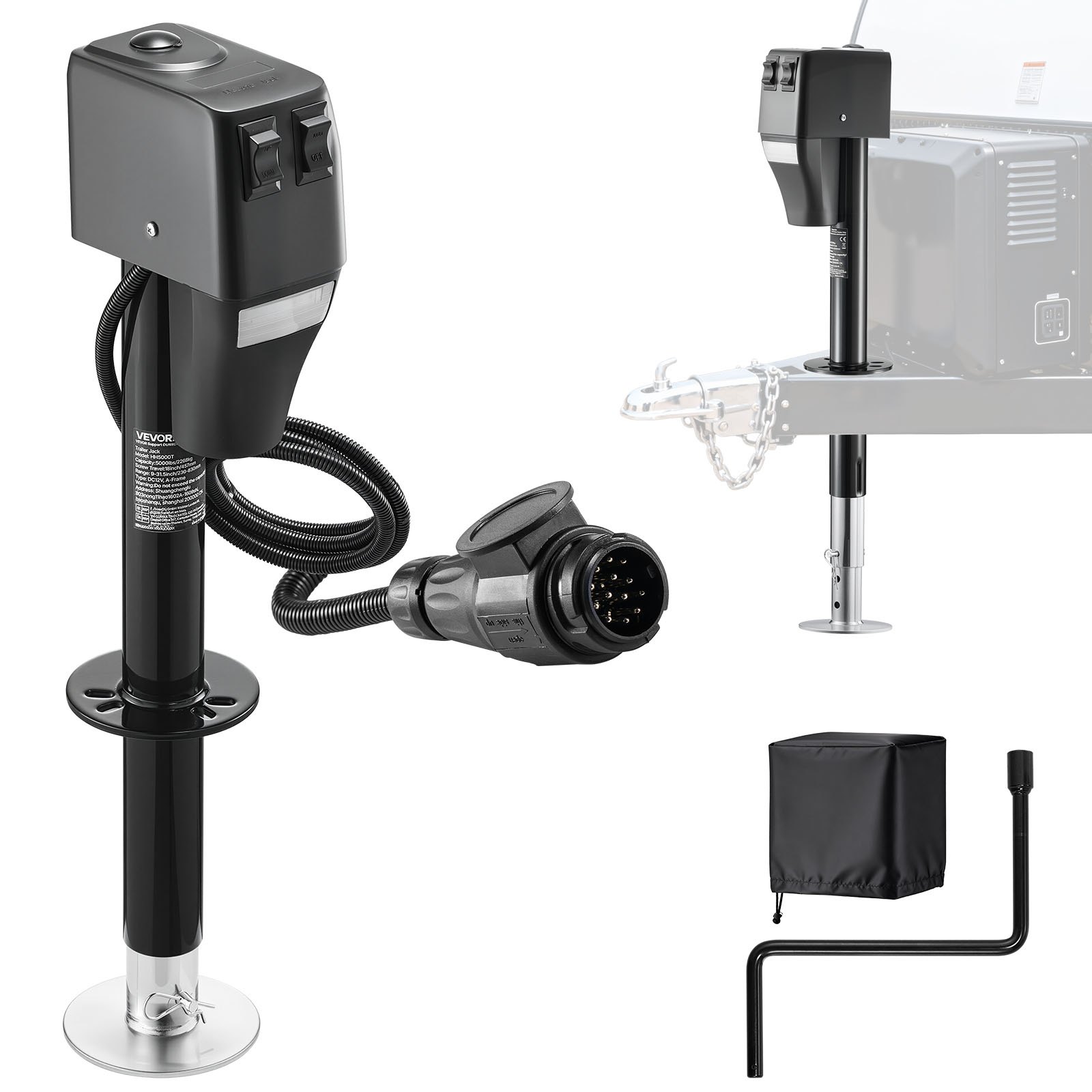 VEVOR Ηλεκτρικός Γρύλος Τρέιλερ 2268kg με Αδιάβροχο Κάλυμμα & LED Φως VEVOR Ηλεκτρικός Γρύλος Τρέιλερ 2268kg με Αδιάβροχο Κάλυμμα & LED Φως