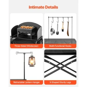 VEVOR Φορητός Σταθμός Μαγειρέματος με Ανεμοθώρακα και Ντουλάπια DFBCWJKHSTWLLUMGGV0 - Image 3