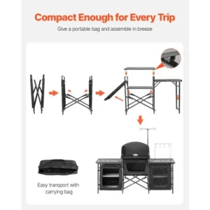 VEVOR Φορητός Σταθμός Μαγειρέματος με Ανεμοθώρακα και Ντουλάπια DFBCWJKHSTWLLUMGGV0 - Image 4