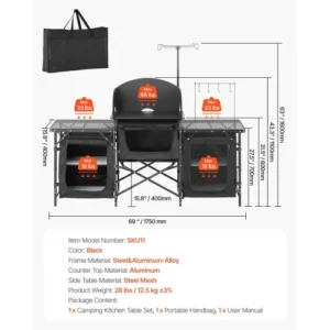 VEVOR Φορητός Σταθμός Μαγειρέματος με Ανεμοθώρακα και Ντουλάπια DFBCWJKHSTWLLUMGGV0 - Image 5