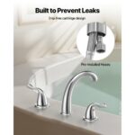 VEVOR Καταρρακτώδης Μπαταρία Μπανιέρας 3 Οπών με Ψηλή Καμπύλη & Θερμοκρασιακό Έλεγχο, Ασημένια DFPTKBDHS2GSAURPW002V0 - Image 4