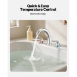 VEVOR Καταρρακτώδης Μπαταρία Μπανιέρας 3 Οπών με Ψηλή Καμπύλη & Θερμοκρασιακό Έλεγχο, Ασημένια DFPTKBDHS2GSAURPW002V0 - Image 5