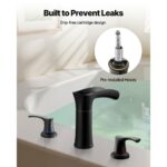 VEVOR Μαύρη Ματ Ρωμαϊκή Μπαταρία Νεροχύτη με Έλεγχο Θερμοκρασίας DFPTKBDHS2GSHU3A9002V0 - Image 4