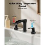 VEVOR Μαύρη Ματ Ρωμαϊκή Μπαταρία Νεροχύτη με Έλεγχο Θερμοκρασίας DFPTKBDHS2GSHU3A9002V0 - Image 5