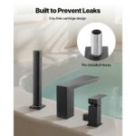 VEVOR Ρωμαϊκή Μπαταρία Μπανιέρας 3 Οπών σε Μαύρο Ματ με Ντουζιέρα DFPTKDHS1GSB44J8J002V0 - Image 4