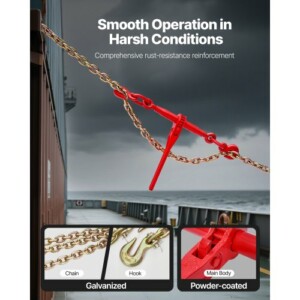 VEVOR Δετικό Αλυσίδας με Καστάνια 3/8" x 10' G80 για Μεταφορά Φορτίου DLTJLLJQ8JT19ZN6N001V0 - Image 4