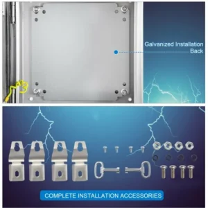 VEVOR  Ανοξείδωτο Κουτί NEMA 4X, 12x12x8'', IP66 Αδιάβροχο & Ανθεκτικό στη Σκόνη, με Πλάκα Στήριξης DQX304BXG12128001V0 - Image 6