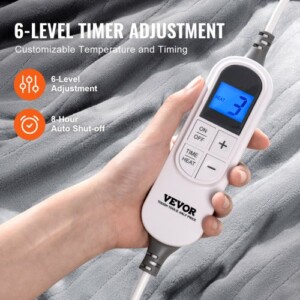 VEVOR  Ηλεκτρική Κουβέρτα 150 x 200 cm Queen από Μαλακό Φανελένιο Ύφασμα DRTG150200CMRYR8GV2 - Image 3