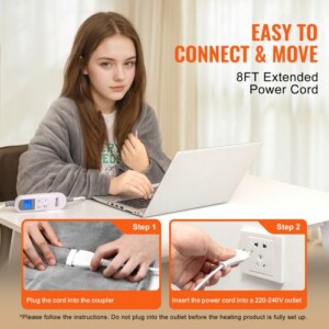 VEVOR  Ηλεκτρική Κουβέρτα 150 x 200 cm Queen από Μαλακό Φανελένιο Ύφασμα DRTG150200CMRYR8GV2 - Image 4