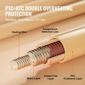 VEVOR  Ηλεκτρική Κουβέρτα 150 x 200 cm Queen από Μαλακό Φανελένιο Ύφασμα DRTG150200CMRYR8GV2 - Image 5