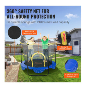 Παιδικό Τραμπολίνο με Εσωτερικό Προστατευτικό Δίχτυ 152 cm VEVOR DWYXBC5YCDWYPRW3SV0 - Image 4