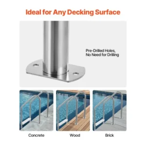 VEVOR Ανθεκτική Σκάλα Πισίνας από Ανοξείδωτο Ατσάλι με 3 Σκαλοπάτια & 2 Χειρολαβές για Πισίνες Ύψους 48-54 Ίντσες DXYCTTBGGBXGDF75YV0 - Image 3