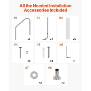 VEVOR Ανθεκτική Σκάλα Πισίνας από Ανοξείδωτο Ατσάλι με 3 Σκαλοπάτια & 2 Χειρολαβές για Πισίνες Ύψους 48-54 Ίντσες DXYCTTBGGBXGDF75YV0 - Image 5