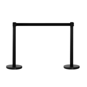 Σετ Διαχωριστικά Κολωνάκια από Ανοξείδωτο Ατσάλι με Ιμάντα 2 m Χρώματος Μαύρο 2 τμχ HOMCOM E11-001BK - Image 6