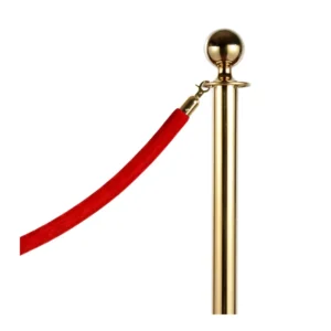 Σετ Διαχωριστικά Κολωνάκια από Ανοξείδωτο Ατσάλι με Σχοινί 1.5 m Χρώματος Χρυσό 2 τμχ HOMCOM E11-002GD - Image 3