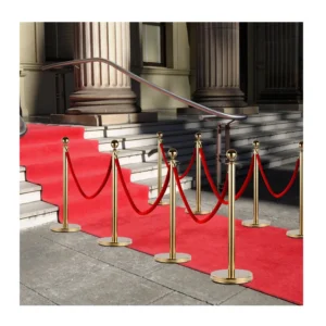 Σετ Διαχωριστικά Κολωνάκια από Ανοξείδωτο Ατσάλι με Σχοινί 1.5 m Χρώματος Χρυσό 2 τμχ HOMCOM E11-002GD - Image 7