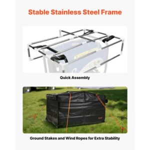 VEVOR Αδιάβροχη Κάλυψη Γεννήτριας 420D για 3500-12000W 34x24x21in FDJYXZ332351PSQ76001V0 - Image 5
