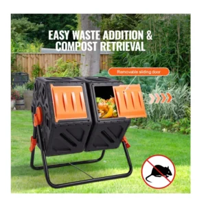 Κάδος Ταχείας Κομποστοποίησης με 2 Θαλάμους 140 Lt 785 x 605 x 795 mm VEVOR FGDFJ37JL000EYX7CV0 - Image 3