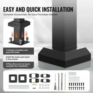 Εξωτερικές Κουπαστές VEVOR 2-3 για Ηλικιωμένους Μαύρος Χάλυβας  FGDHGZLSLZFSFYEP9V0 - Image 3