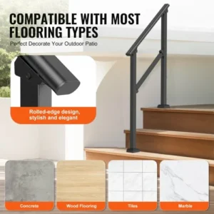 Εξωτερικές Κουπαστές VEVOR 2-3 για Ηλικιωμένους Μαύρος Χάλυβας  FGDHGZLSLZFSFYEP9V0 - Image 4