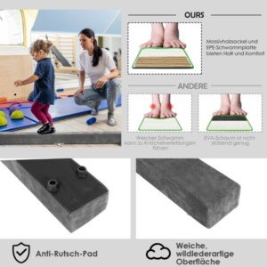 Costway  Πτυσσόμενη Δοκός Ισορροπίας Γυμναστικής Ανθεκτική Γκρι 210 εκ. x 10 εκ. FH10002GR - Image 3
