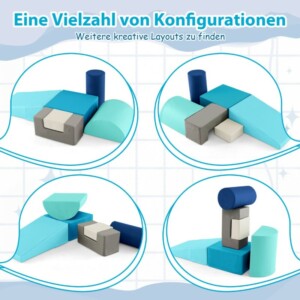 Costway Σετ Αναρρίχησης και Σκαρφαλώματος 6 Τεμαχίων για Παιδιά με Μαλακά Μπλοκ και Αντιολισθητική Βάση FH10099NY - Image 3