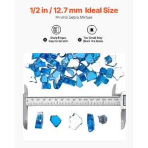 VEVOR Γυαλί για Τζάκι 1/2-Inch 10 LBS Πυρίμαχες Πέτρες - Pacific Blue FHBLFGSGHBL15R2Q0001V0 - Image 4