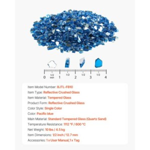 VEVOR Γυαλί για Τζάκι 1/2-Inch 10 LBS Πυρίμαχες Πέτρες - Pacific Blue FHBLFGSGHBL15R2Q0001V0 - Image 6