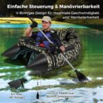 Costway Φουσκωτή βάρκα με πτερύγια & μεζούρα ψαριών & βάση καλαμιού ψαρέματος, βάρκα καμουφλάζ για ψάρεμα. FT10004AU - Image 3