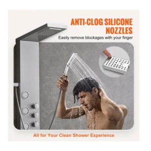 Στήλη Nτους - Υδρομασάζ Τοίχου 134.5 cm με Τηλέφωνο 4 σε 1 VEVOR FTYS4CS2MSDPNYC1QV0 - Image 3