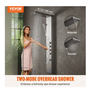 Στήλη Nτους - Υδρομασάζ Τοίχου 134.5 cm με Τηλέφωνο 4 σε 1 VEVOR FTYS4CS2MSDPNYC1QV0 - Image 5