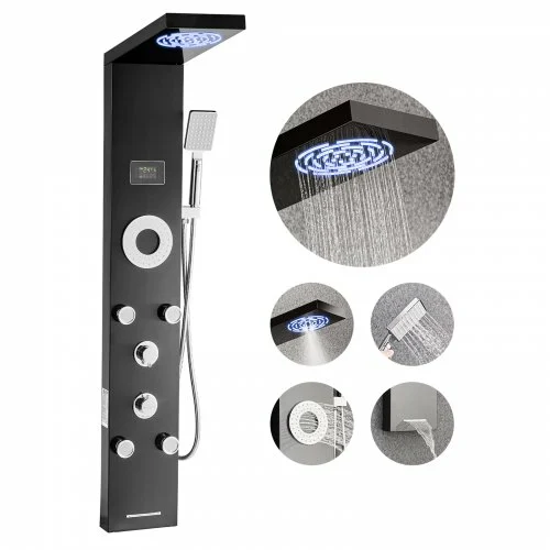 VEVOR Σύστημα Ντους Πύργου με Ανοξείδωτη Στήλη και Κεφαλή Βροχής FTYS6CS2MSDPUJ3L4001V9